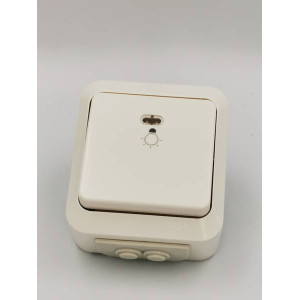 ΕΠΙΤΟΙΧΟ ΣΤΕΓΑΝΟ ΙΡ54 ΜΠΟΥΤΟΝ ΦΩΤΙΣΜΟΥ ΜΕ ΛΑΜΠΑΚΙ 220V ΛΕΥΚΟ ΣΕΙΡΑ “AQUA” διακοπτικό υλικό