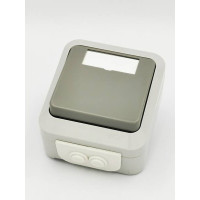 ΕΠΙΤΟΙΧΟ ΣΤΕΓΑΝΟ ΙΡ54 ΜΠΟΥΤΟΝ ΕΠΙΓΡΑΦΗΣ ΜΕ ΛΑΜΠΑΚΙ 12V ΓΚΡΙ ΣΕΙΡΑ “AQUA” διακοπτικό υλικό