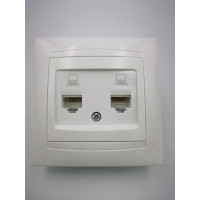 ΠΡΙΖΑ DATA ΔΙΠΛΗ RJ45 CAT6 ΧΩΝΕΥΤH ΛΕΥΚH ΣΕΙΡΑ “ΧΑΛΚΙΔΑ” διακοπτικό υλικό